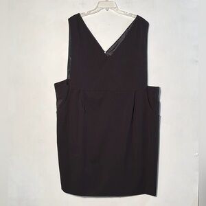 CASTALUNA NWOT V-Neck Front/Back 2 Pocket Career/Cottage Black Jumper Dress 28W